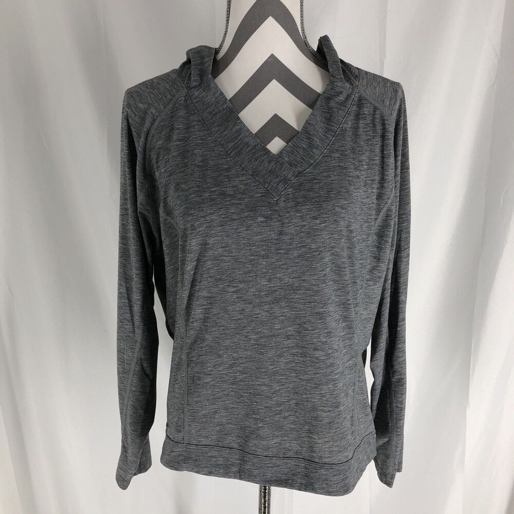 Lucy Tech Women’s Athletic Hoodie Long Sleeve Activewear Top Gray